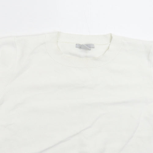 H&M Womens White  Knit Pullover Jumper Size S