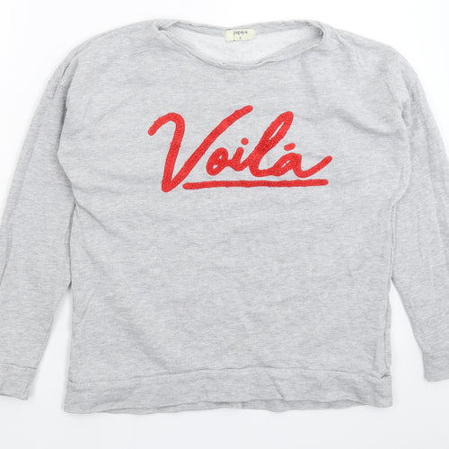 Papaya Womens Grey   Pullover Sweatshirt Size M