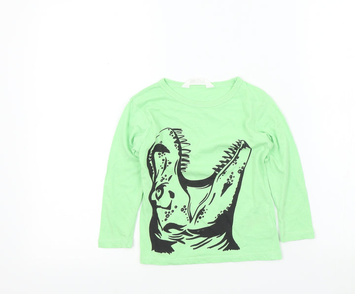 H&M Boys Green Colourblock  Basic T-Shirt Size 2-3 Years  - dinasour