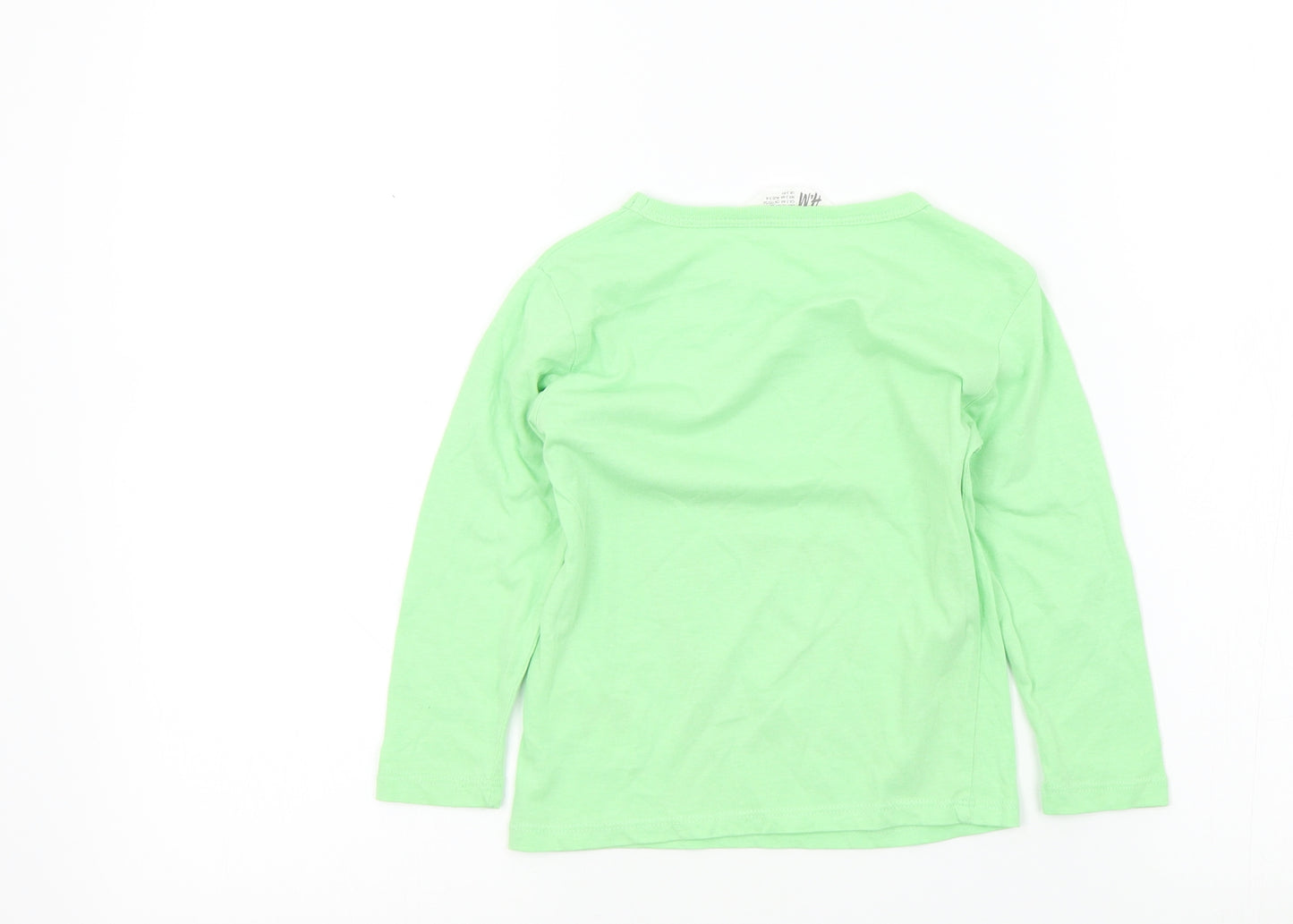 H&M Boys Green Colourblock  Basic T-Shirt Size 2-3 Years  - dinasour