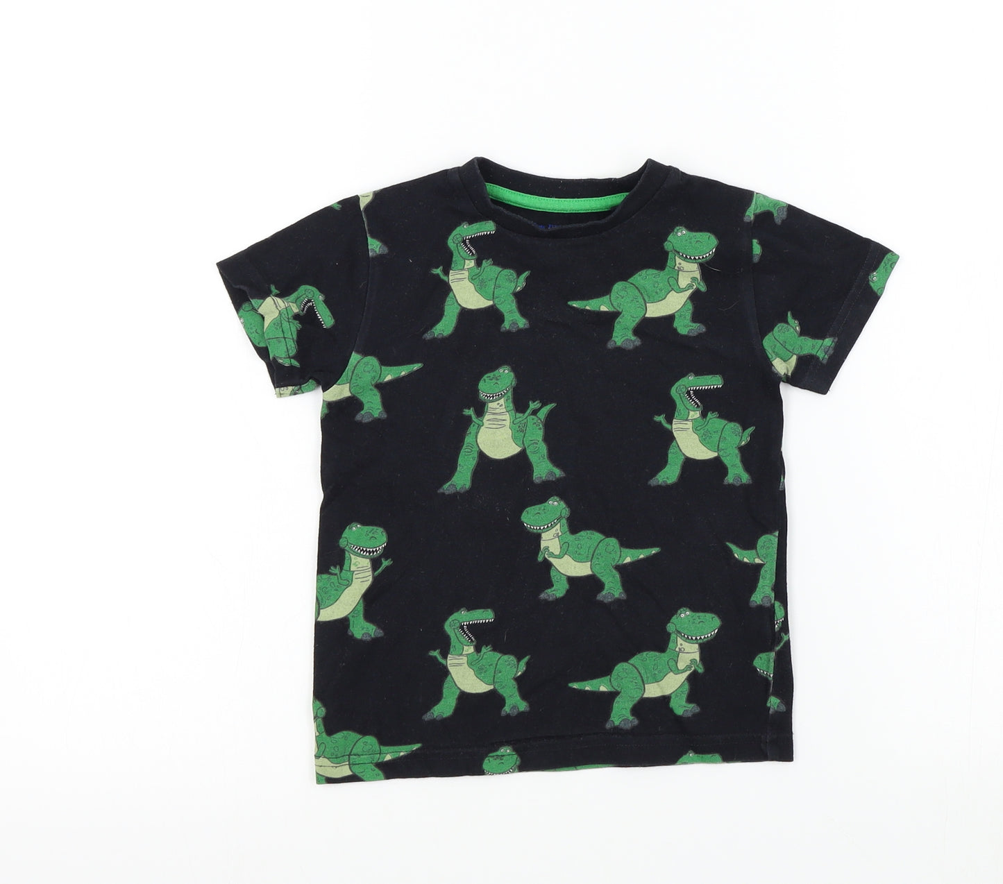 NEXT Boys Black Colourblock  Basic T-Shirt Size 2-3 Years  - dinasour