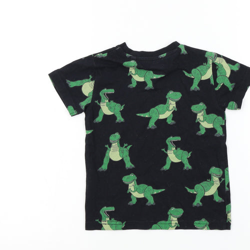 NEXT Boys Black Colourblock  Basic T-Shirt Size 2-3 Years  - dinasour