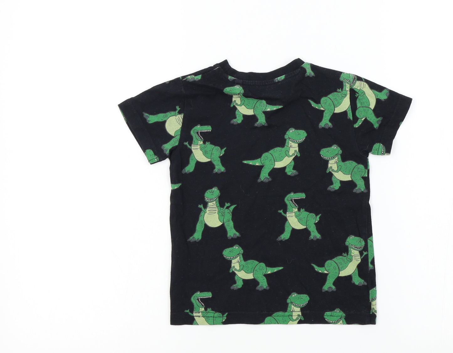 NEXT Boys Black Colourblock  Basic T-Shirt Size 2-3 Years  - dinasour