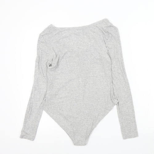 Brave Soul Womens Grey Colourblock  Bodysuit One-Piece Size M