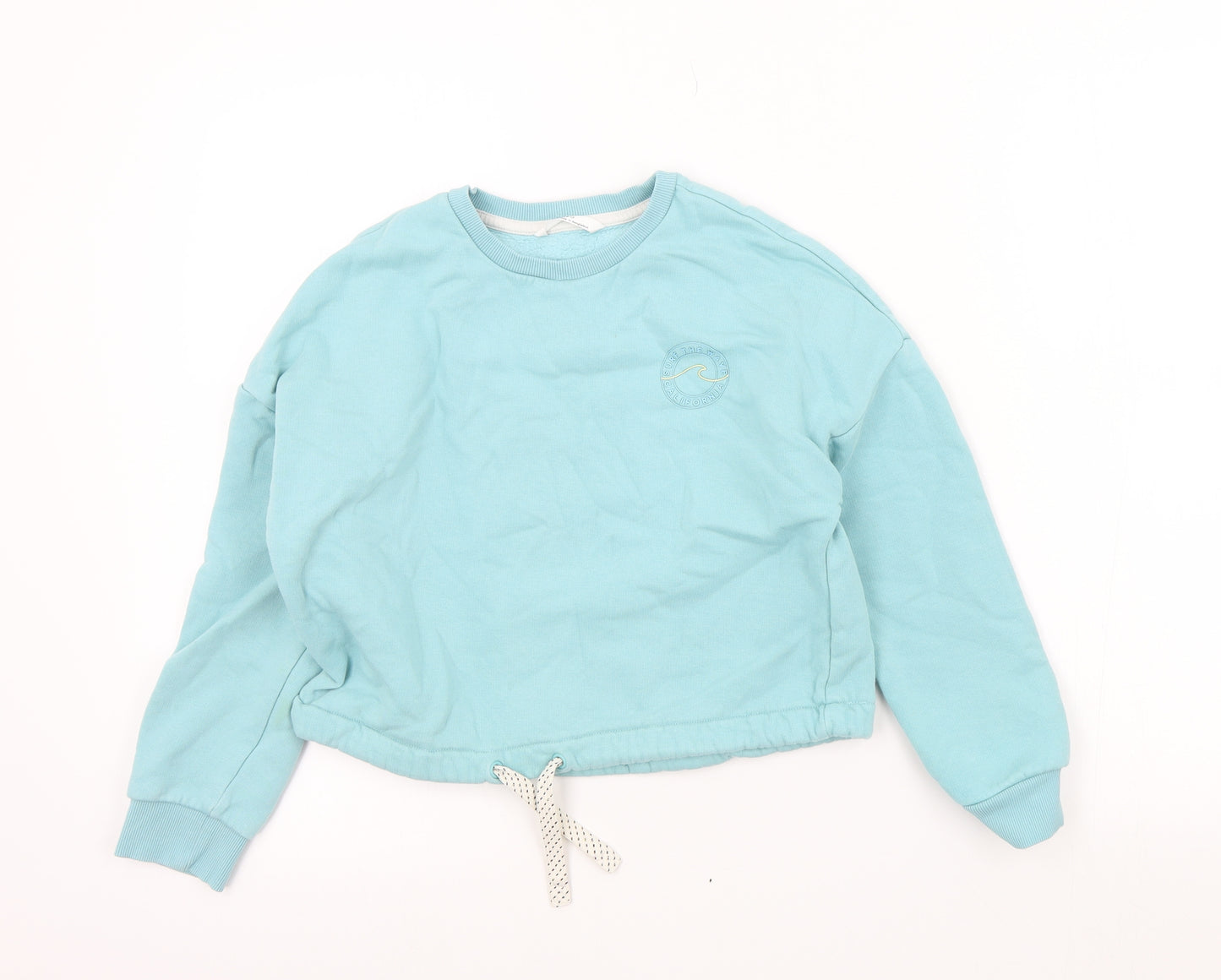 M&S Girls Blue Colourblock  Pullover Sweatshirt Size 9-10 Years