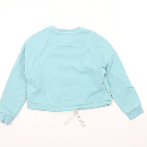 M&S Girls Blue Colourblock  Pullover Sweatshirt Size 9-10 Years