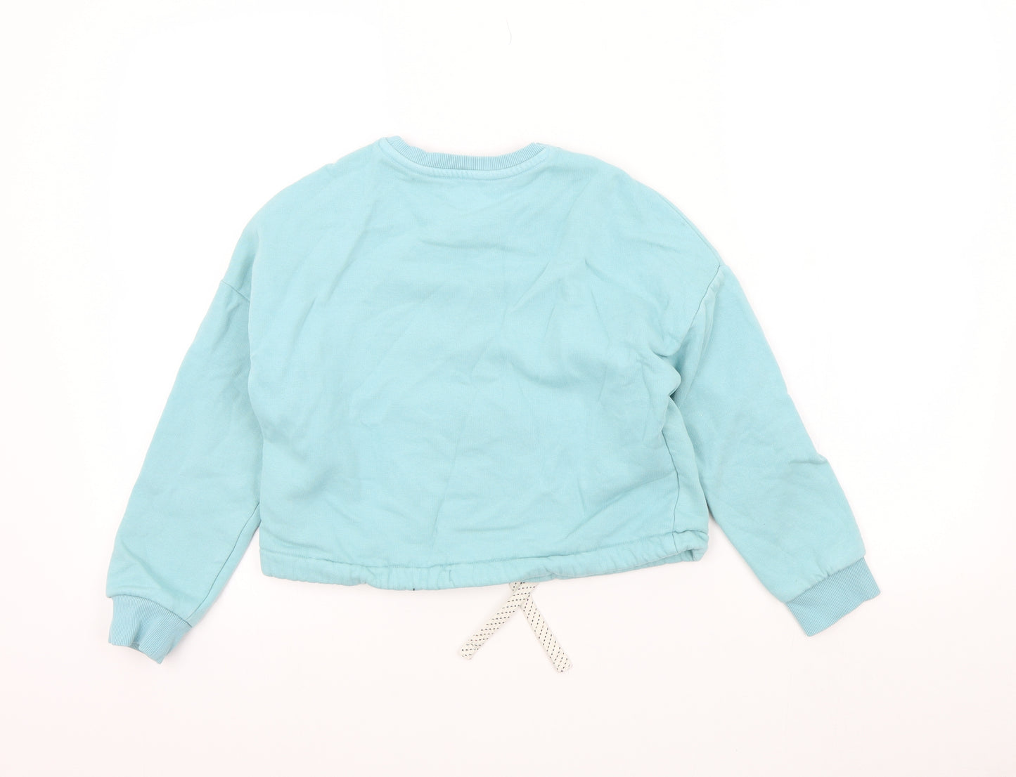 M&S Girls Blue Colourblock  Pullover Sweatshirt Size 9-10 Years