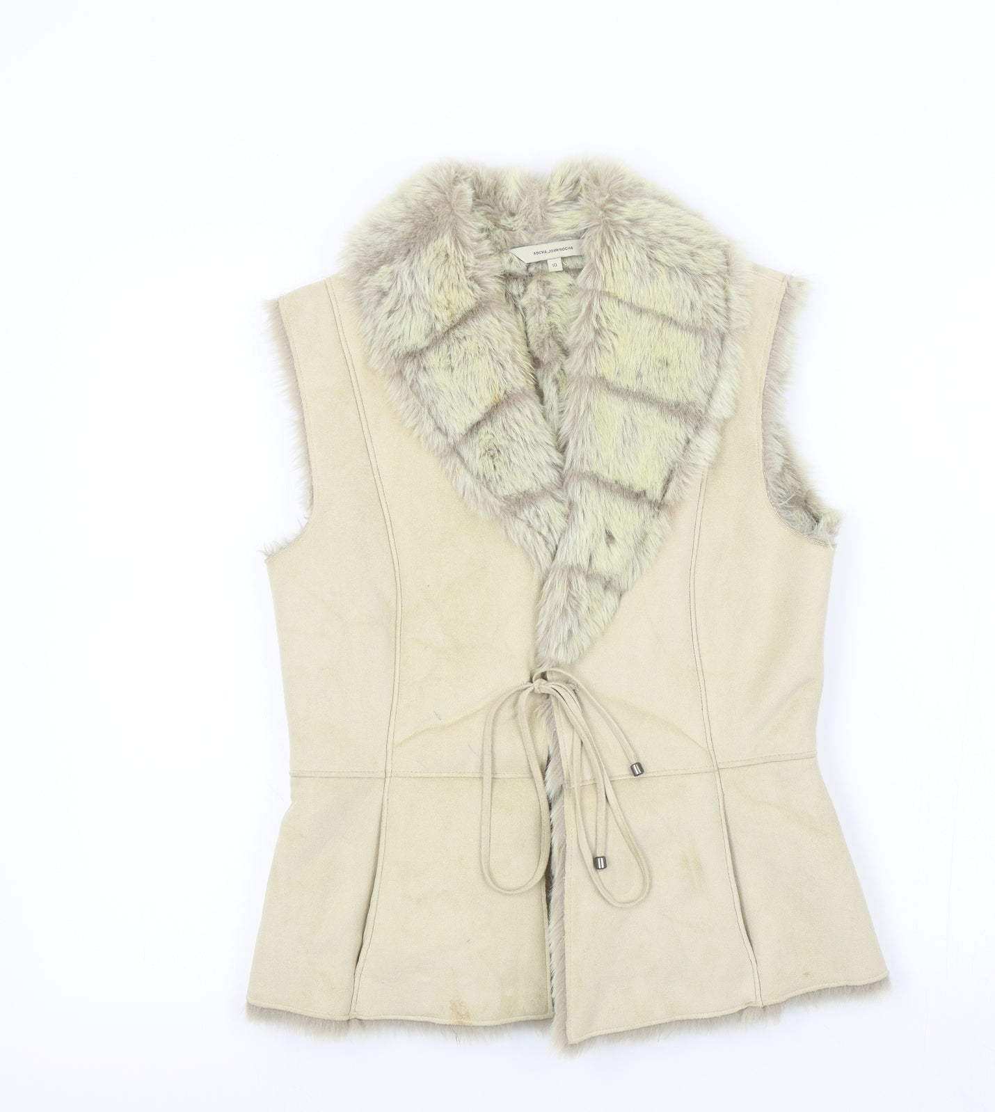 Debenhams Womens Beige   Jacket Waistcoat Size 10