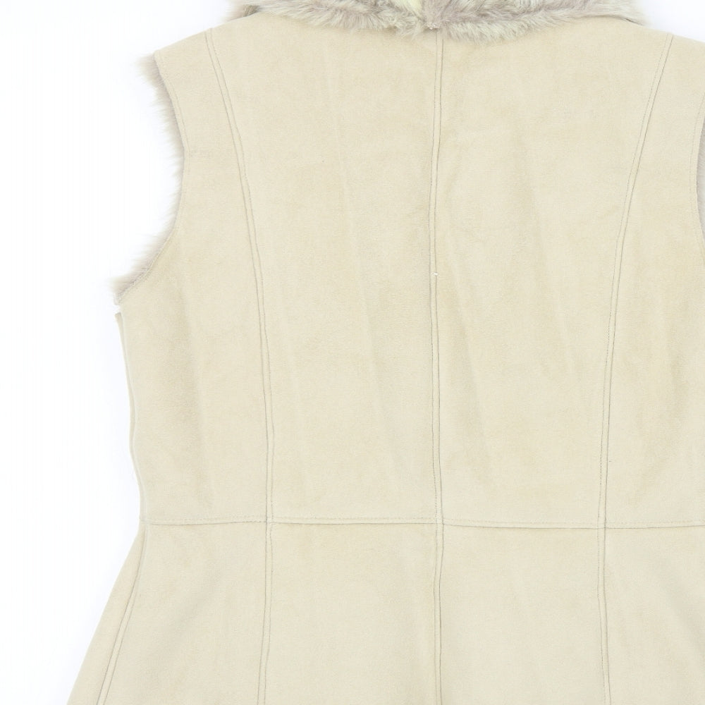 Debenhams Womens Beige   Jacket Waistcoat Size 10