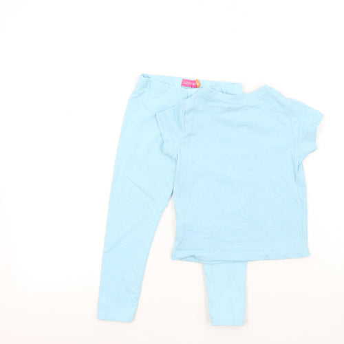 LILY AN DAN Girls Blue Colourblock  Trousers Outfit/Set Size 2 Years