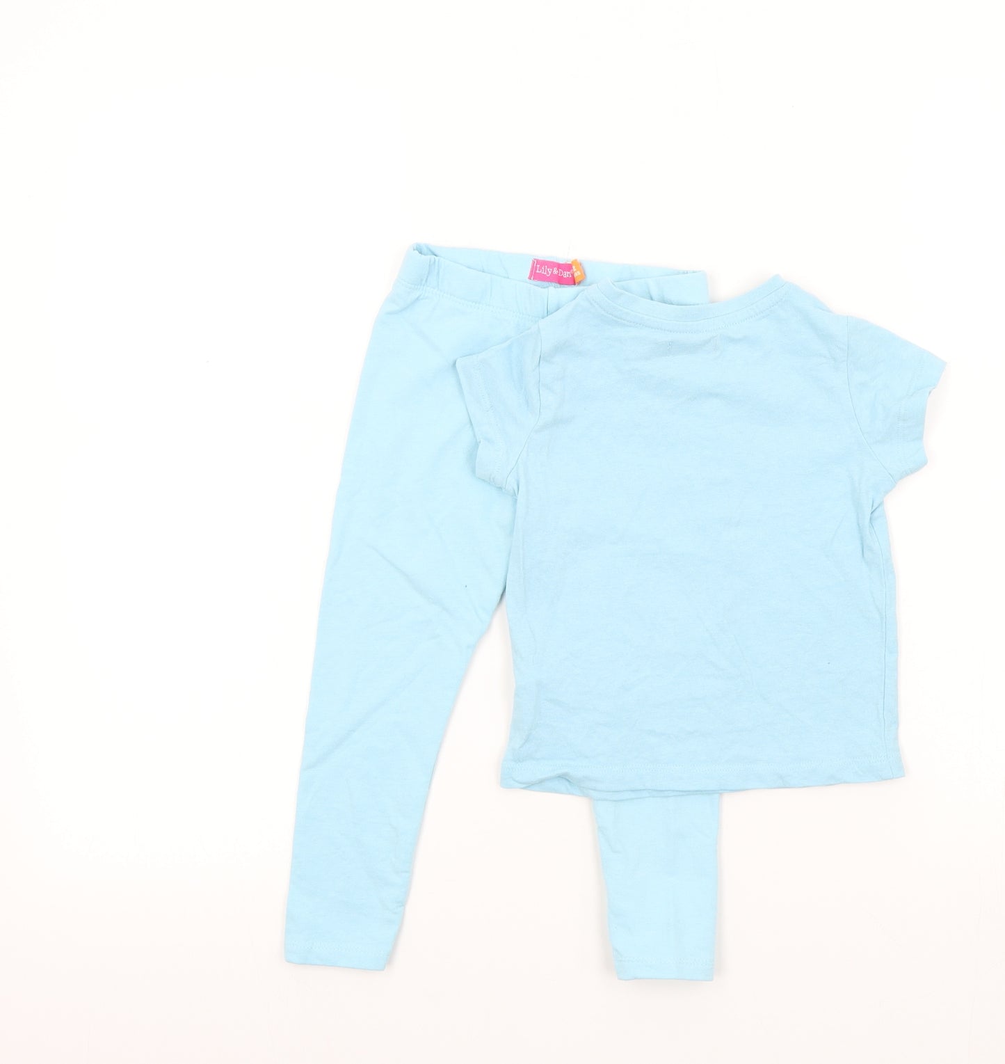 LILY AN DAN Girls Blue Colourblock  Trousers Outfit/Set Size 2 Years