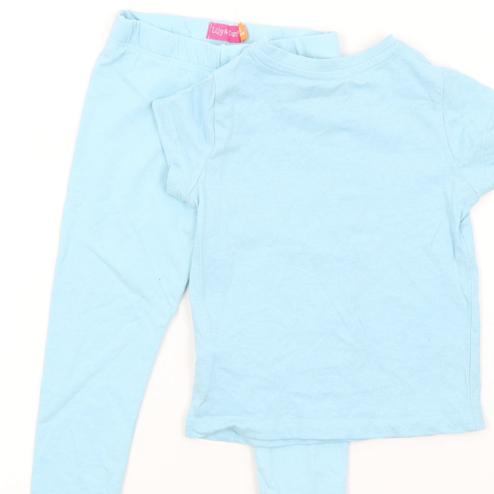 LILY AN DAN Girls Blue Colourblock  Trousers Outfit/Set Size 2 Years