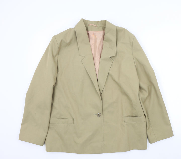 PAUL VADIM Womens Beige   Jacket Blazer Size 14
