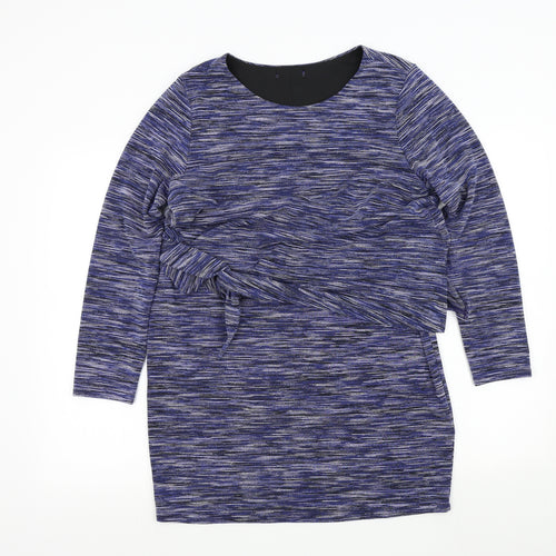 Preworn Womens Black Colourblock  A-Line  Size 18