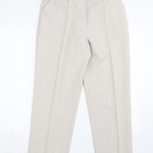 M&S Womens Beige   Carrot Trousers Size 14 L26 in