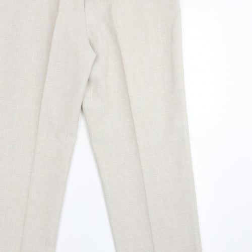 M&S Womens Beige   Carrot Trousers Size 14 L26 in