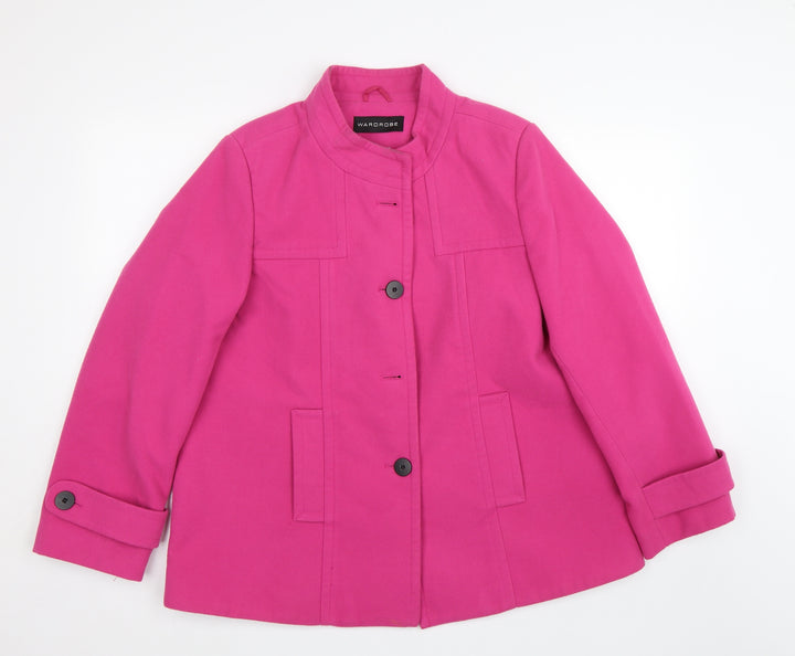 Warehouse Womens Pink   Overcoat Coat Size 14