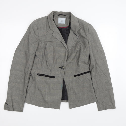 TU Womens Grey Check  Jacket Suit Size 12