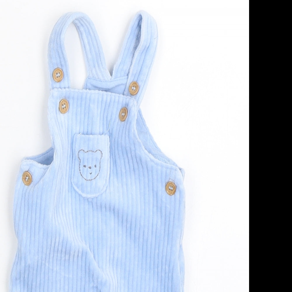 Mothercare Baby Blue Striped  Dungaree One-Piece Size 0-3 Months