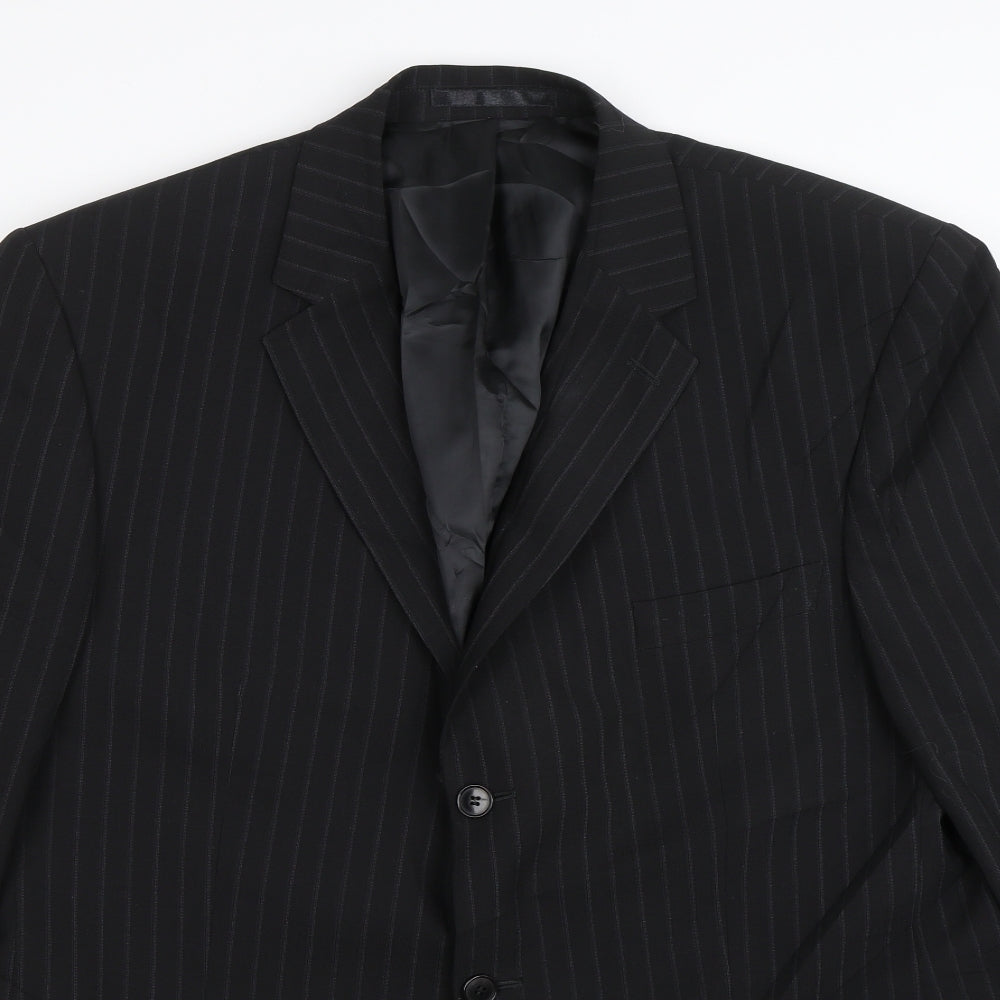 Centaur Mens Black Striped  Jacket Suit Size 44