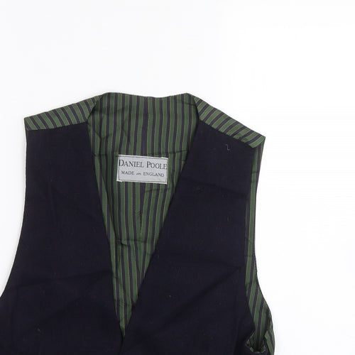 Daniel Poole Mens Blue Striped  Jacket Suit Waistcoat Size M