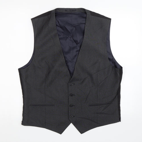 NEXT Mens Grey Striped  Jacket Suit Waistcoat