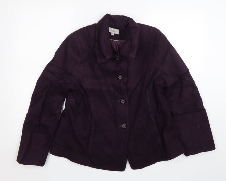 M&S Womens Purple   Overcoat Coat Size 16