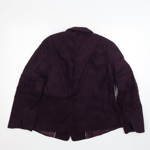 M&S Womens Purple   Overcoat Coat Size 16