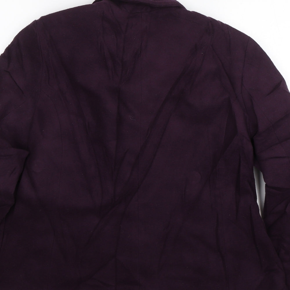 M&S Womens Purple   Overcoat Coat Size 16