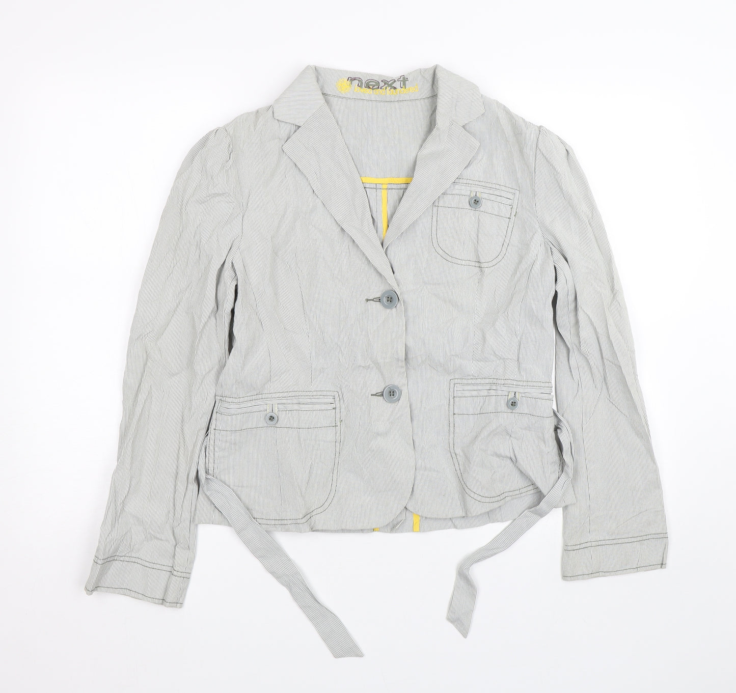 NEXT Womens Grey Striped  Jacket Blazer Size M