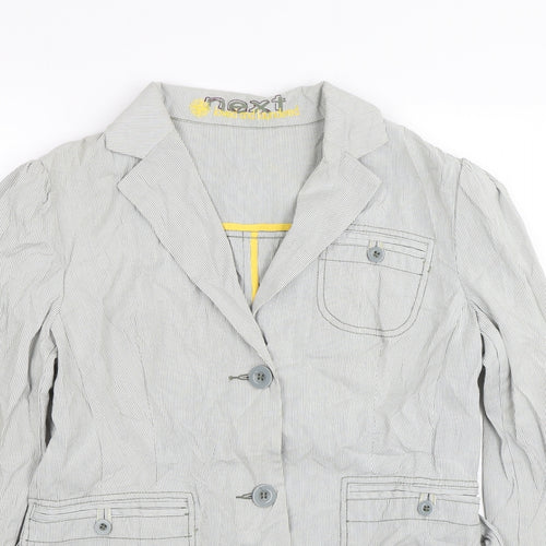 NEXT Womens Grey Striped  Jacket Blazer Size M