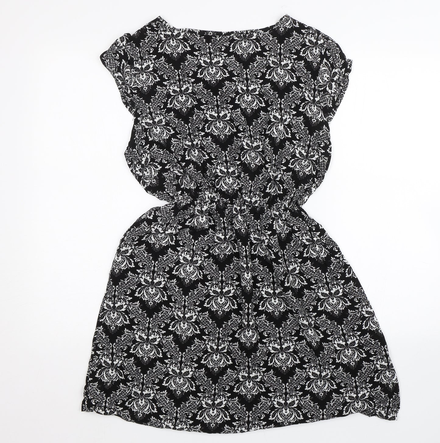 Indulgence  Womens Black Paisley  T-Shirt Dress  Size 20