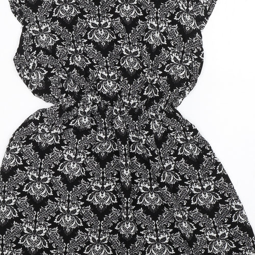 Indulgence  Womens Black Paisley  T-Shirt Dress  Size 20