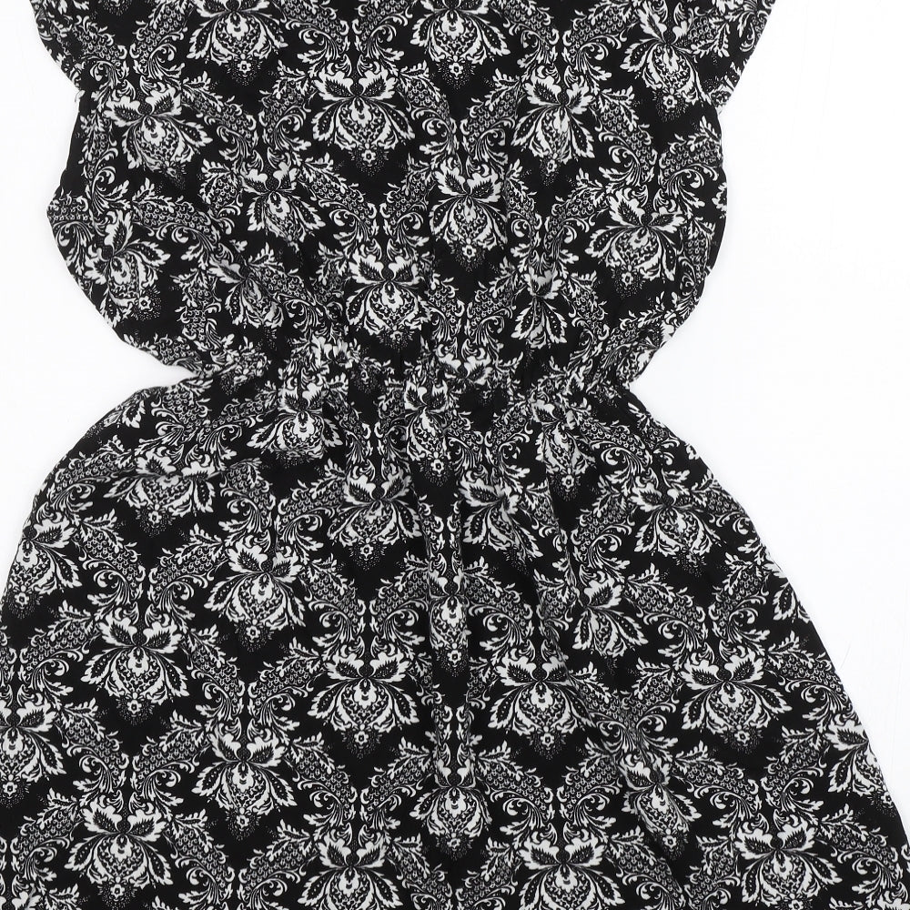 Indulgence  Womens Black Paisley  T-Shirt Dress  Size 20
