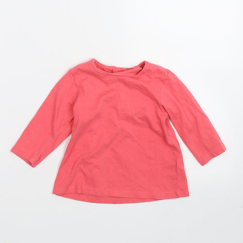 M&S Girls Pink   Basic T-Shirt Size 6-9 Months