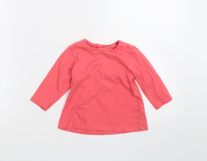 M&S Girls Pink Basic T-Shirt Size 6-9 Months