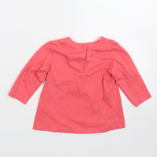 M&S Girls Pink   Basic T-Shirt Size 6-9 Months