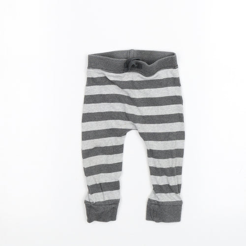George Boys Grey Striped  Sweatpants Trousers Size 6-9 Months