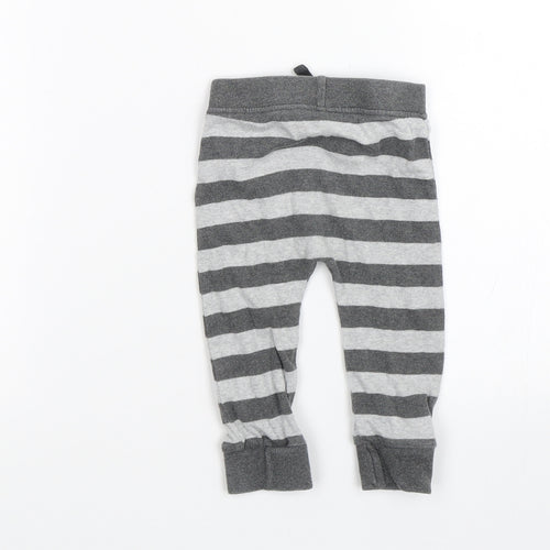 George Boys Grey Striped  Sweatpants Trousers Size 6-9 Months