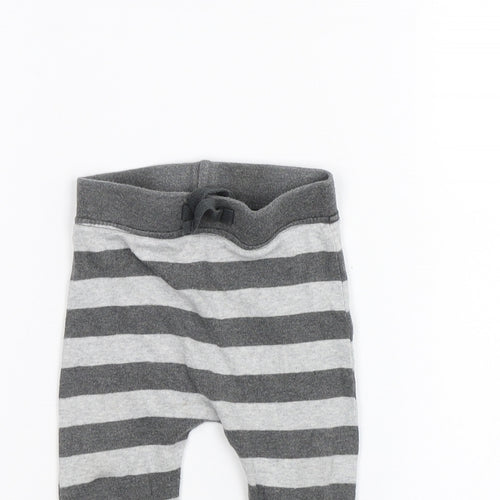 George Boys Grey Striped  Sweatpants Trousers Size 6-9 Months