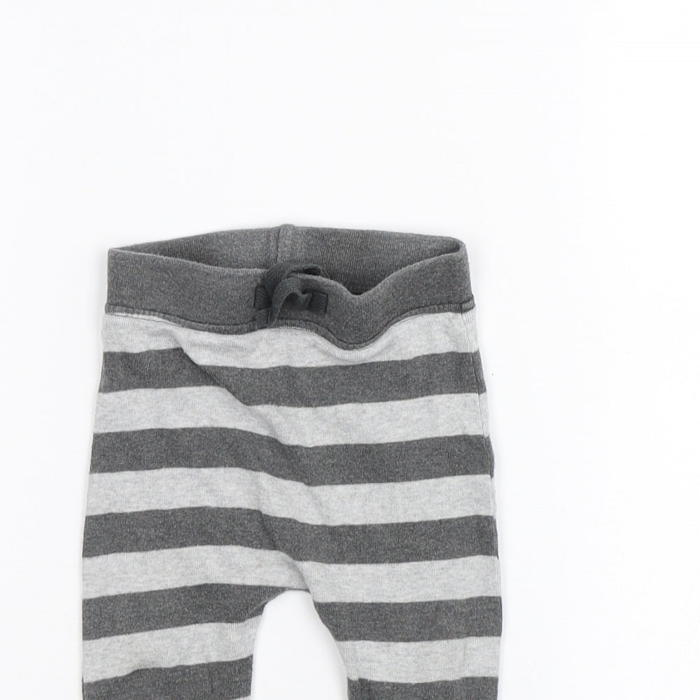 George Boys Grey Striped  Sweatpants Trousers Size 6-9 Months