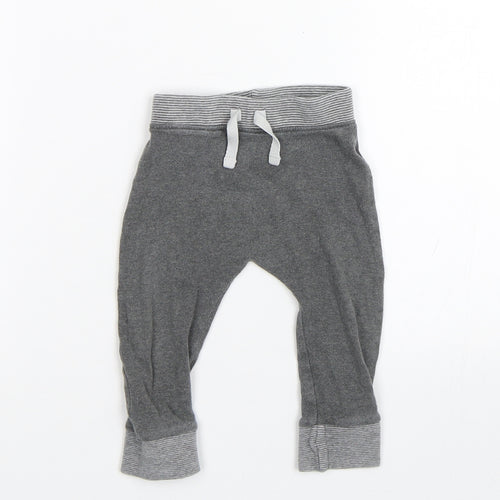 George Boys Grey Striped  Sweatpants Trousers Size 6-9 Months