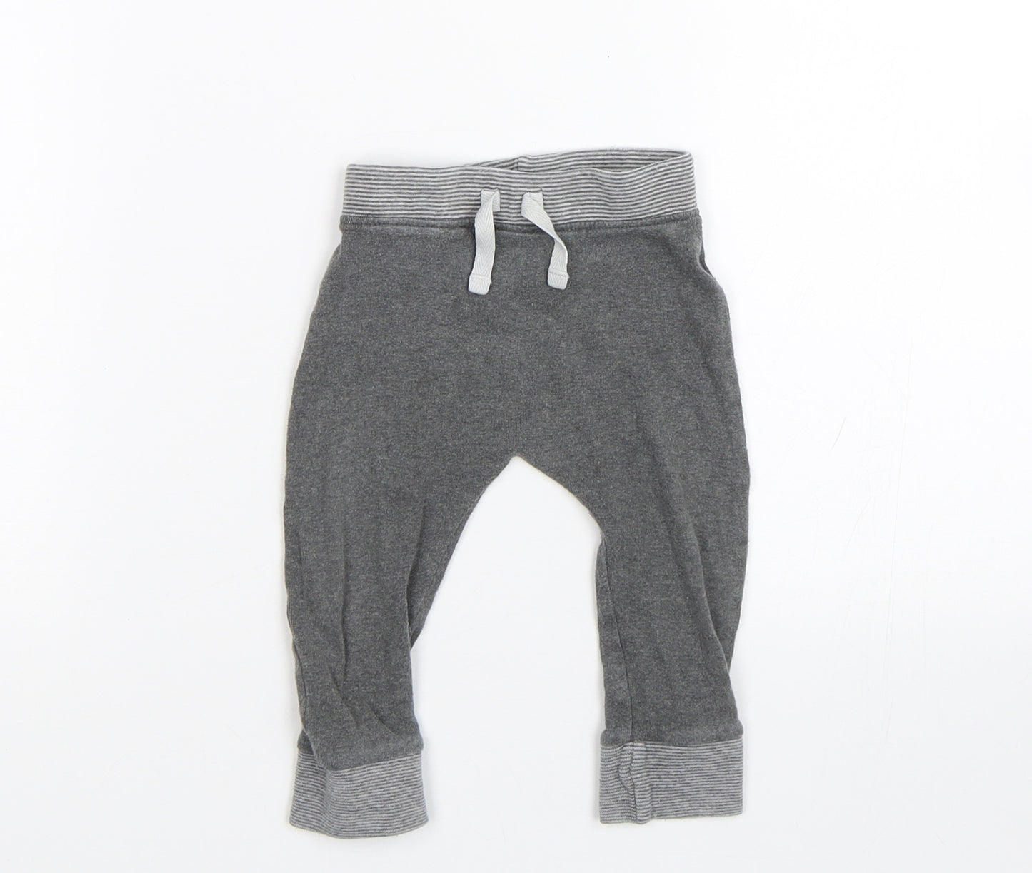 George Boys Grey Striped  Sweatpants Trousers Size 6-9 Months