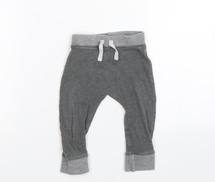 George Boys Grey Striped Sweatpants Trousers Size 6-9 Months