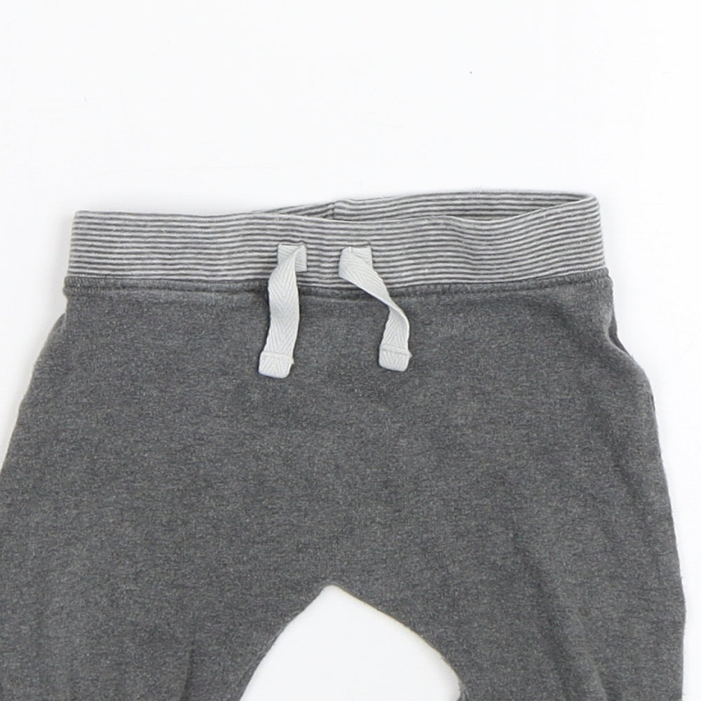 George Boys Grey Striped  Sweatpants Trousers Size 6-9 Months