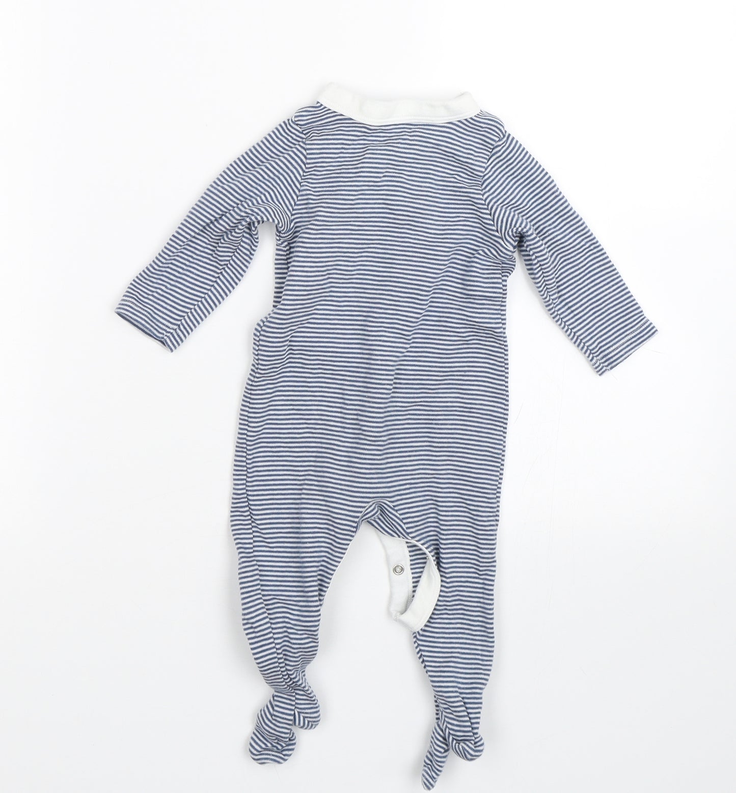 M&S Baby Blue Striped  Babygrow One-Piece Size 6-9 Months