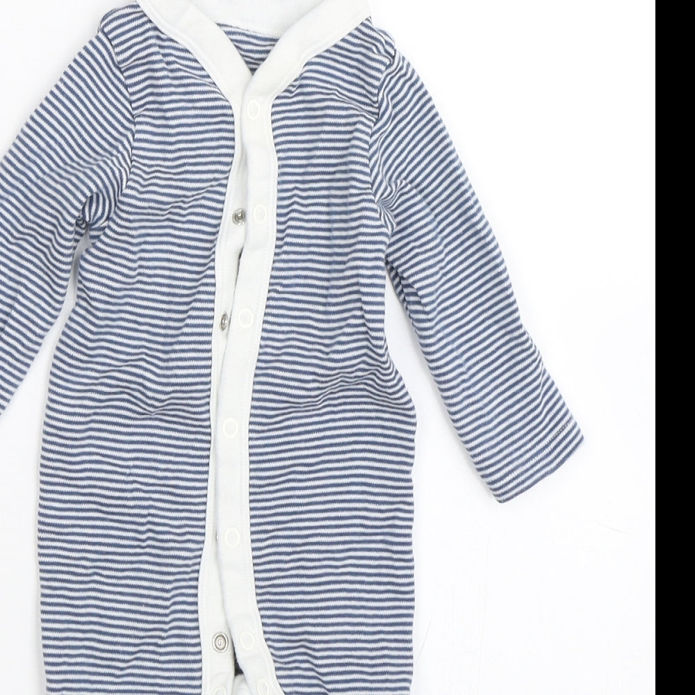 M&S Baby Blue Striped  Babygrow One-Piece Size 6-9 Months