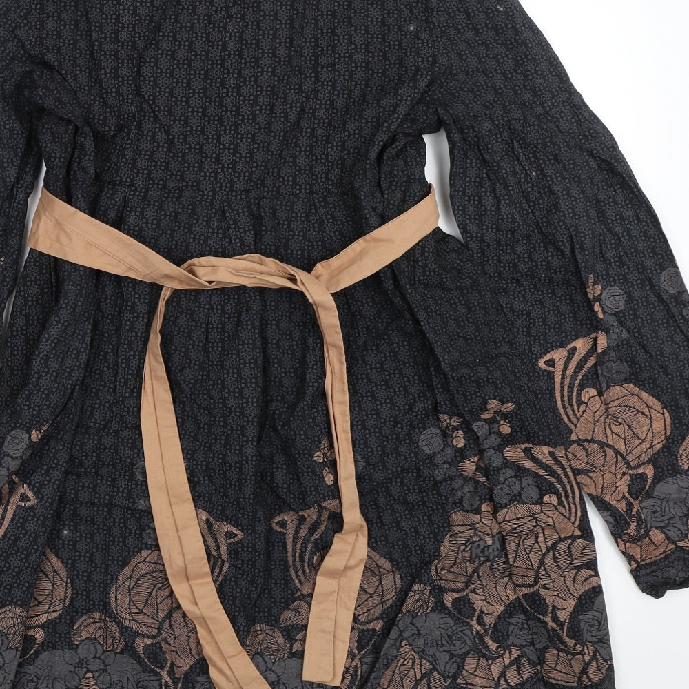 Ripcurl Womens Black Floral  Shirt Dress  Size 8