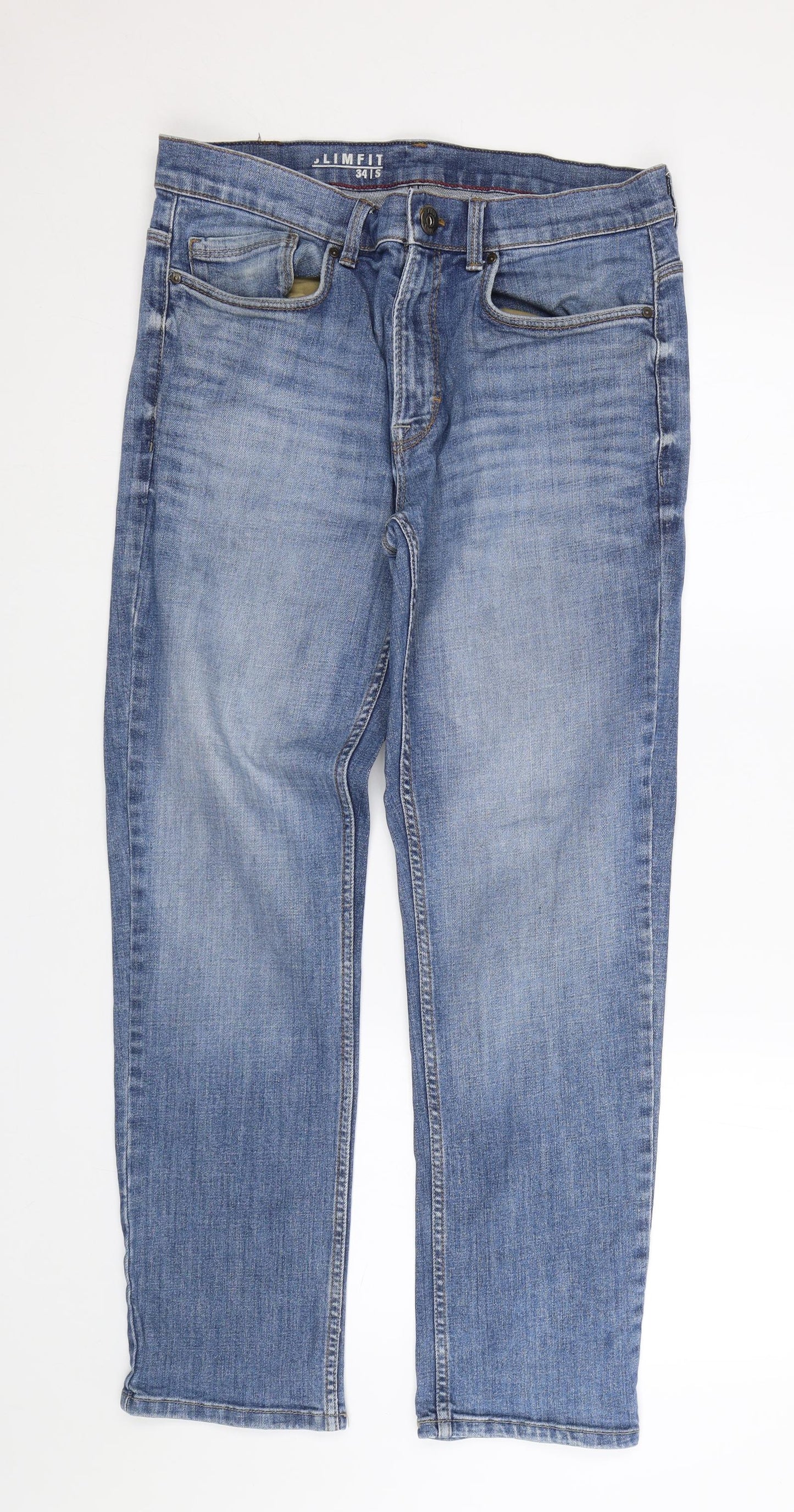 George Mens Blue  Denim Straight Jeans Size 34 L28 in