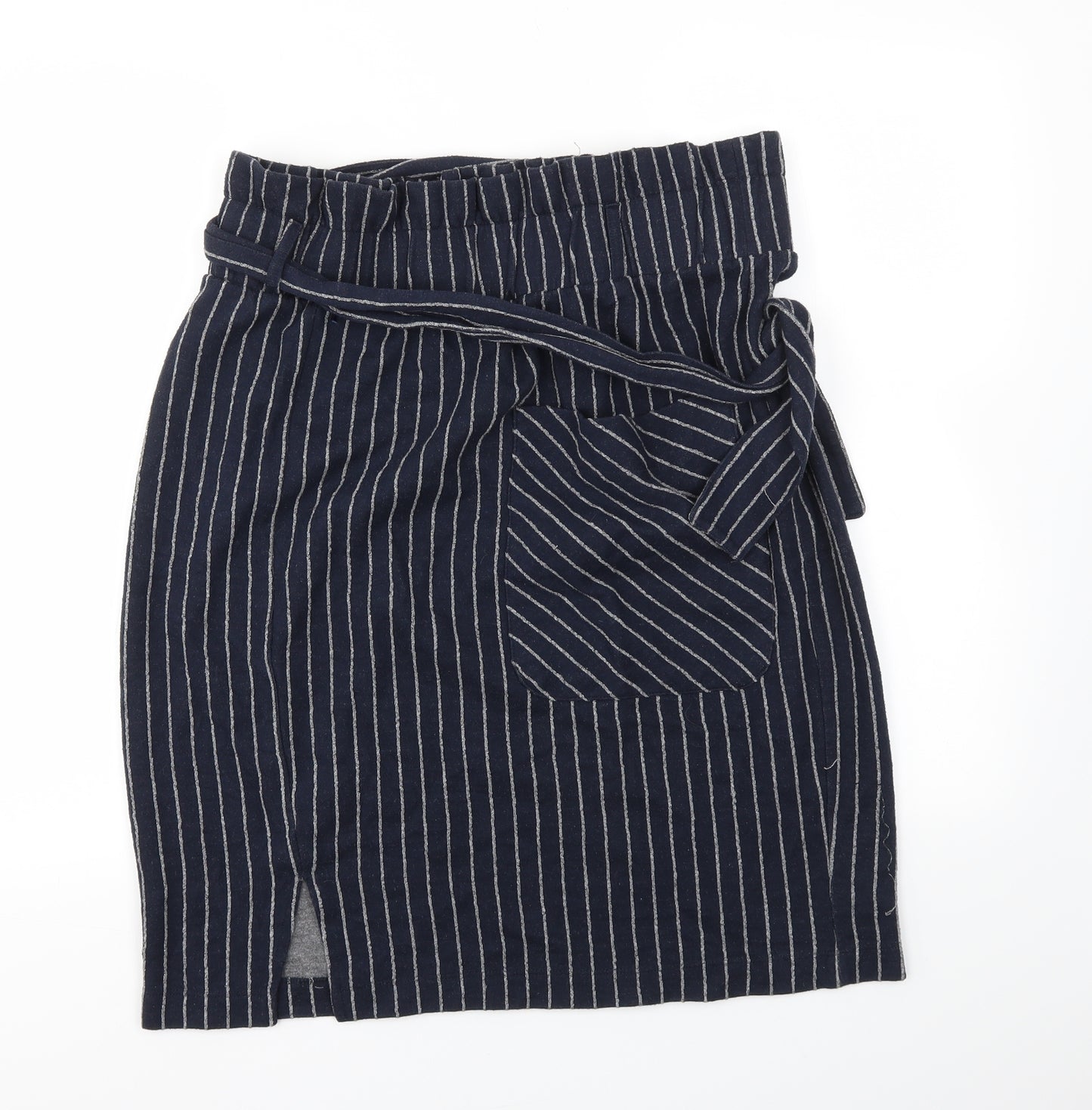 NEXT Womens Blue Striped  A-Line Skirt Size 18  - stretch waistband